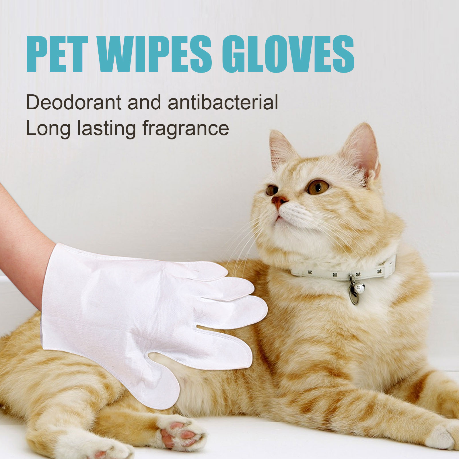 Pet Grooming Wipes Gloves Non Woven Hands Free Cleaning Mitts For Cats Dogs Fur And Skin Hygiene Daily Care