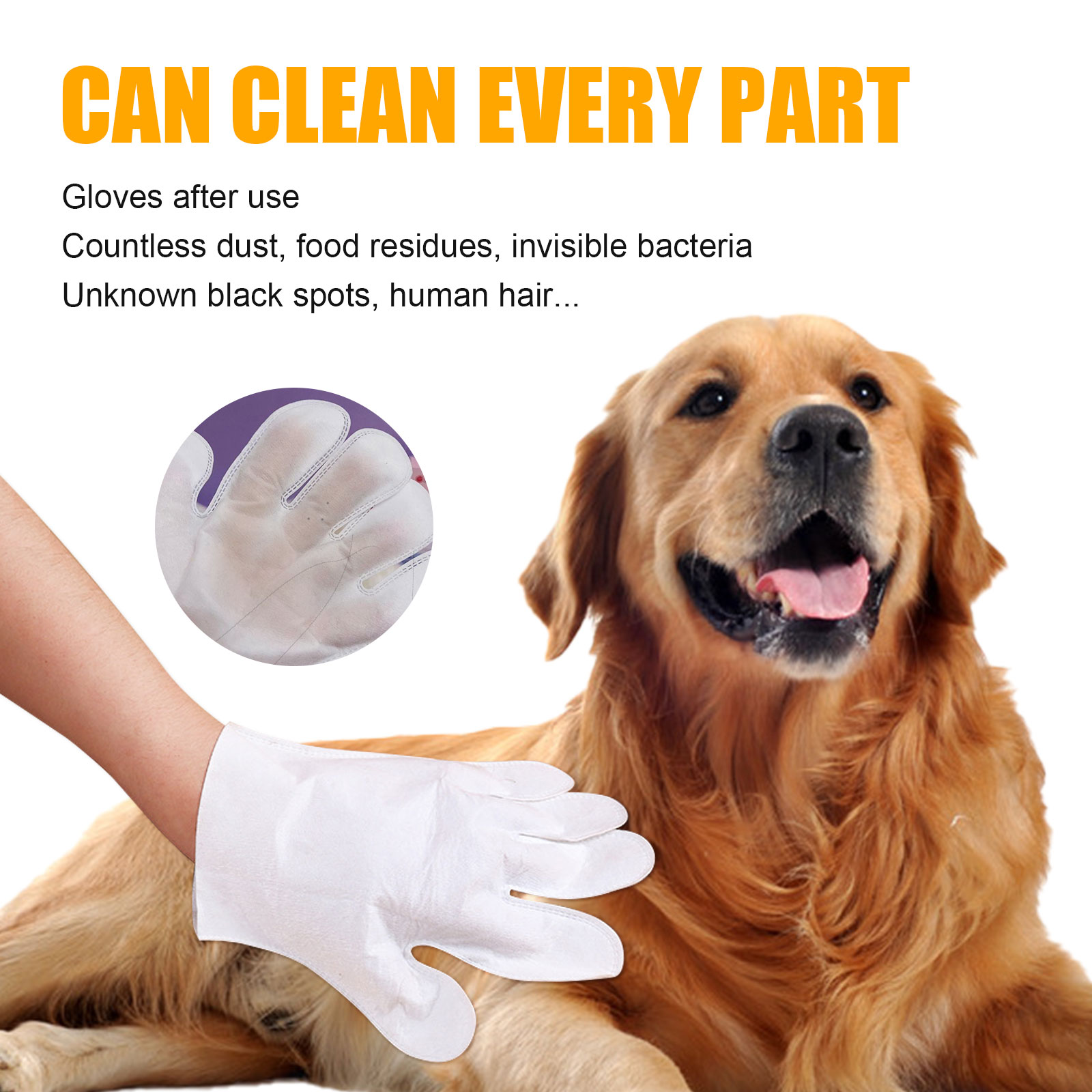 Pet Grooming Wipes Gloves Non Woven Hands Free Cleaning Mitts For Cats Dogs Fur And Skin Hygiene Daily Care