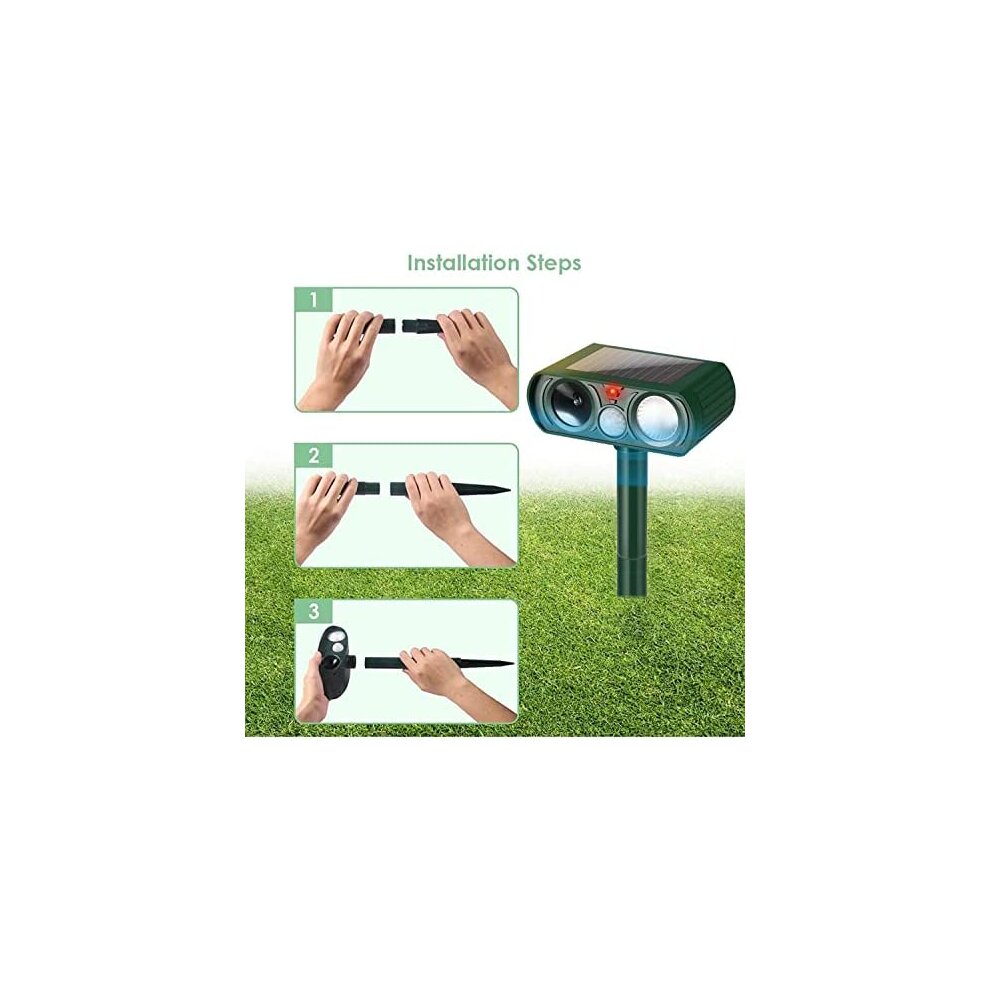Garden Cat Repellent, Ultrasonic Cat Repellent with Motion Sensor and Flashing Lights, S