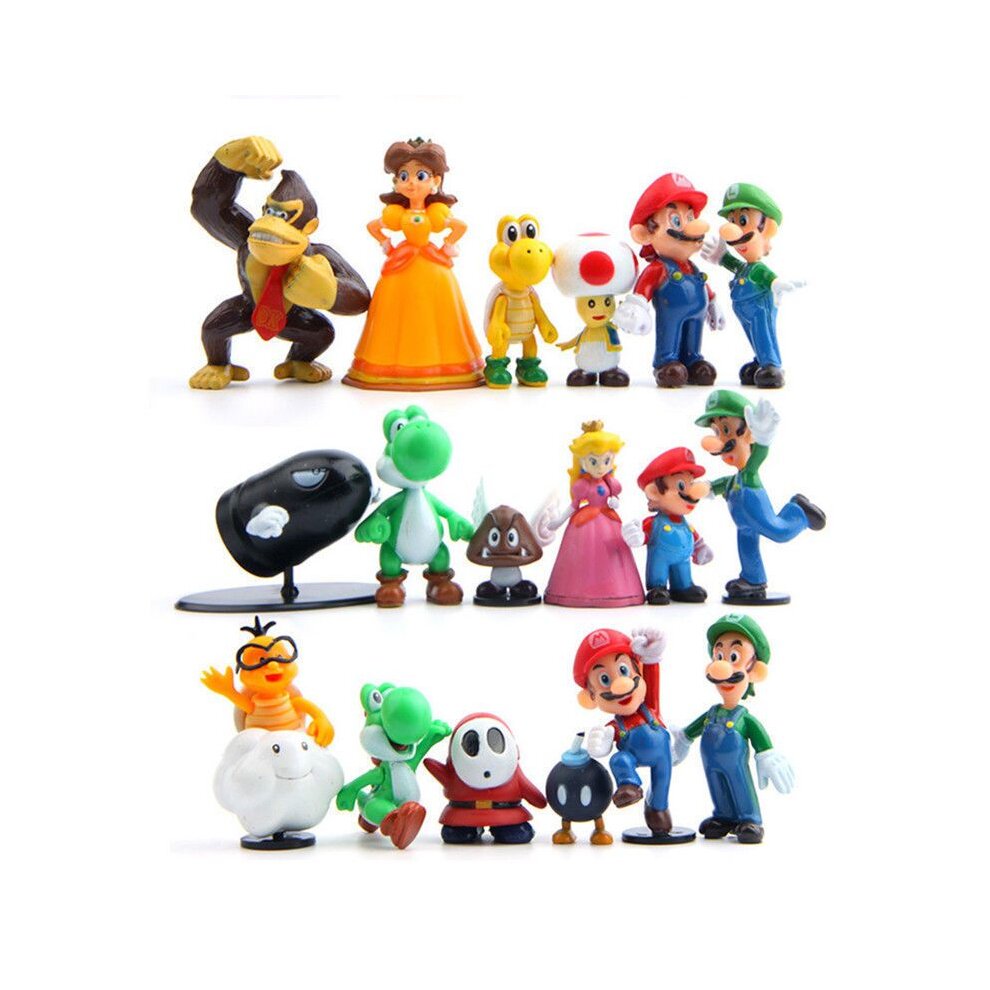 Super Mario Bros 18pcs Action Figure Doll Playset