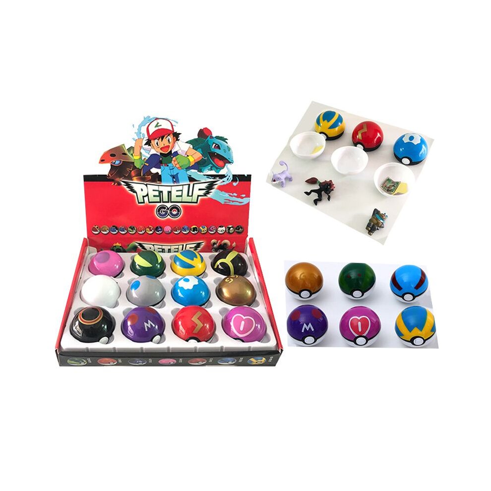 12PC 1.9INCH Pokemon Ball Set Clip 'n' Go Pokeball Random Toys Action Figures Kids Gift