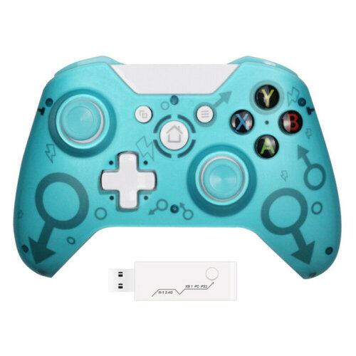 (Blue) Wireless Controller for xBox One  Bluetooth Gamepad with Wireless Adapter Compatible with Xbox One Xbox One X Xbox One S PS3 and Microsoft Windows 10 8 PC