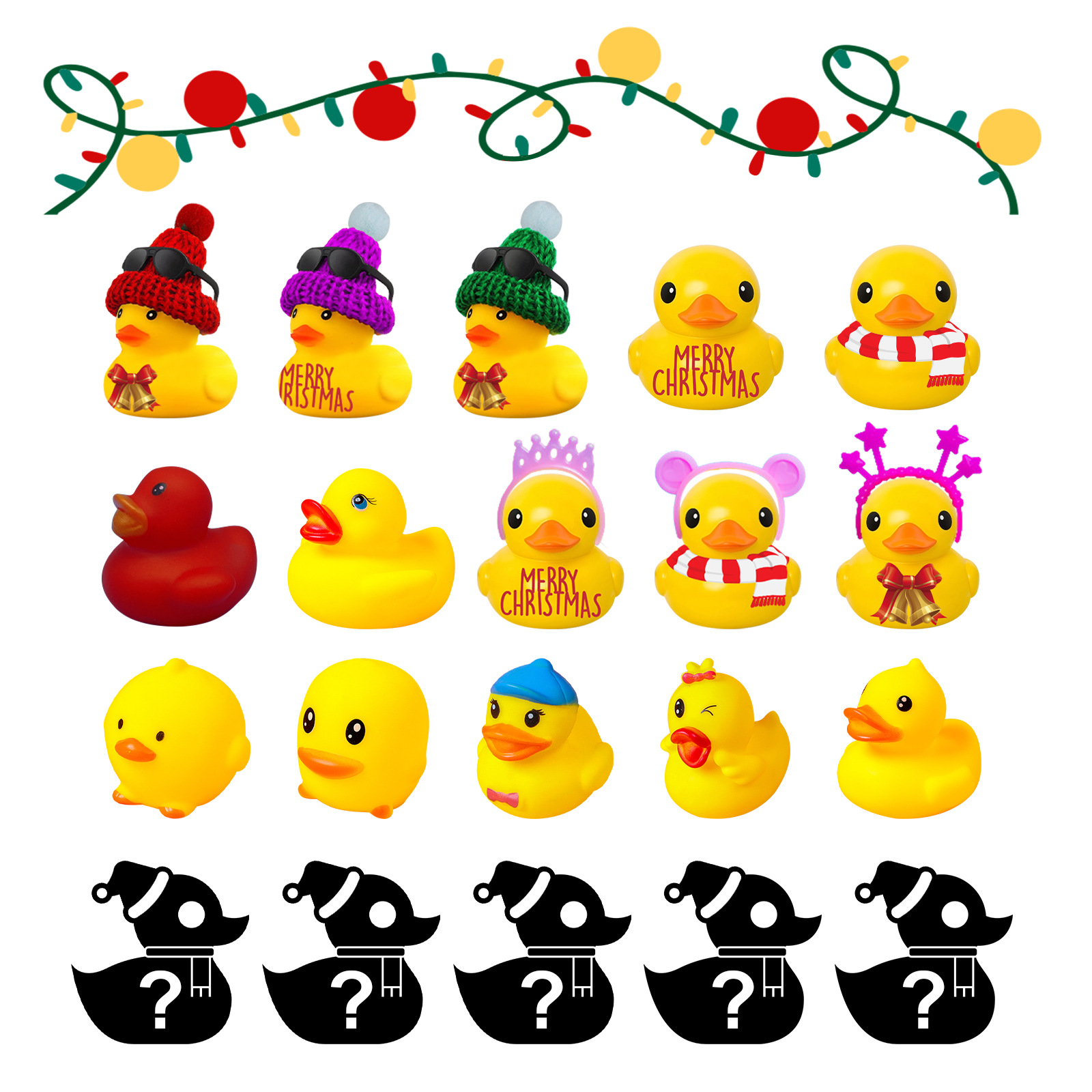 Advent Calendar Christmas Countdown Calendar Gifts Blind Box for Adults and Kids 2022 Xmas Gifts for Boys Girls Kids Cute Rubber Ducks Collectible Figures Toys Stress Relief and Anxiety