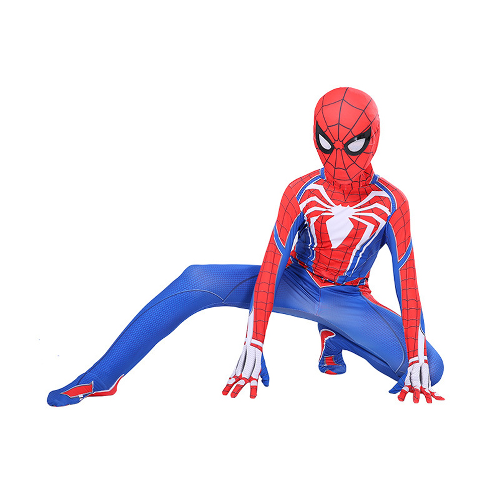(100 (90~100cm)) Spiderman Costume Superhero Unisex Adults Kids Lycra 3D Spandex Printing Jumpsuit Bodysuit Outfit Movie Costume Fancy Dress Props for Halloween Carnival Cosplay Party