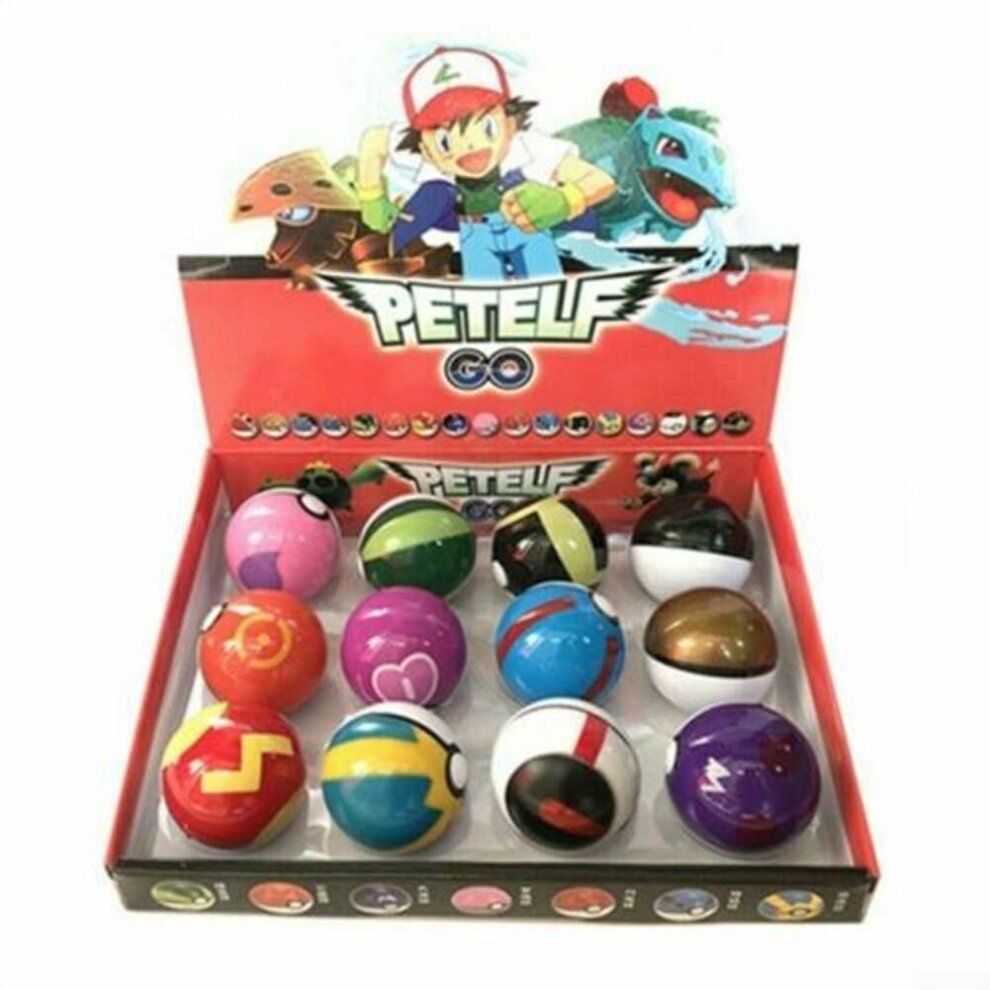 Pokémon Balls with Action Figures Ball Toy for Throwing Fun Toy Elf Ball Game Gift Battle Figure Dolls Creative Toys Gift for Children 12pcs Set