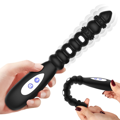 Sex Toy Vibrator G-Spot Prostate Stimulator Massager Anal Bead Butt Plug Masturbator for Women Men Women Couples with 10 Frequency Vibration and 3 Pulse Electric Shock Modes