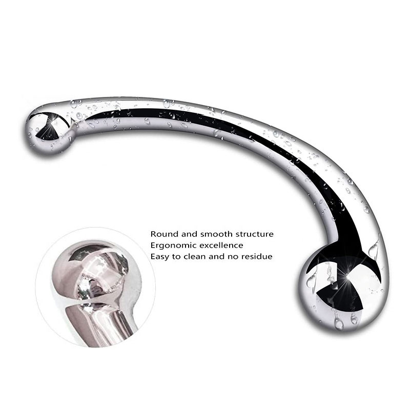 (20cm) Metal Stainless Dildo Anal Butt Plug G-spot Stimulator Male Prostate Massager Adult Sex Toy Handheld Magic Wand BDSM