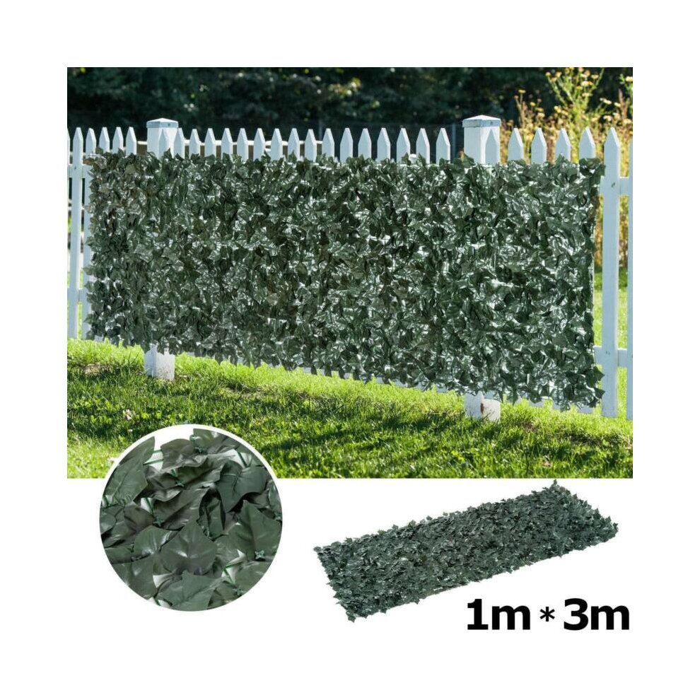 3M Artificial Lvy Leaf Hedge Roll Privacy Fence Screen Green Cover