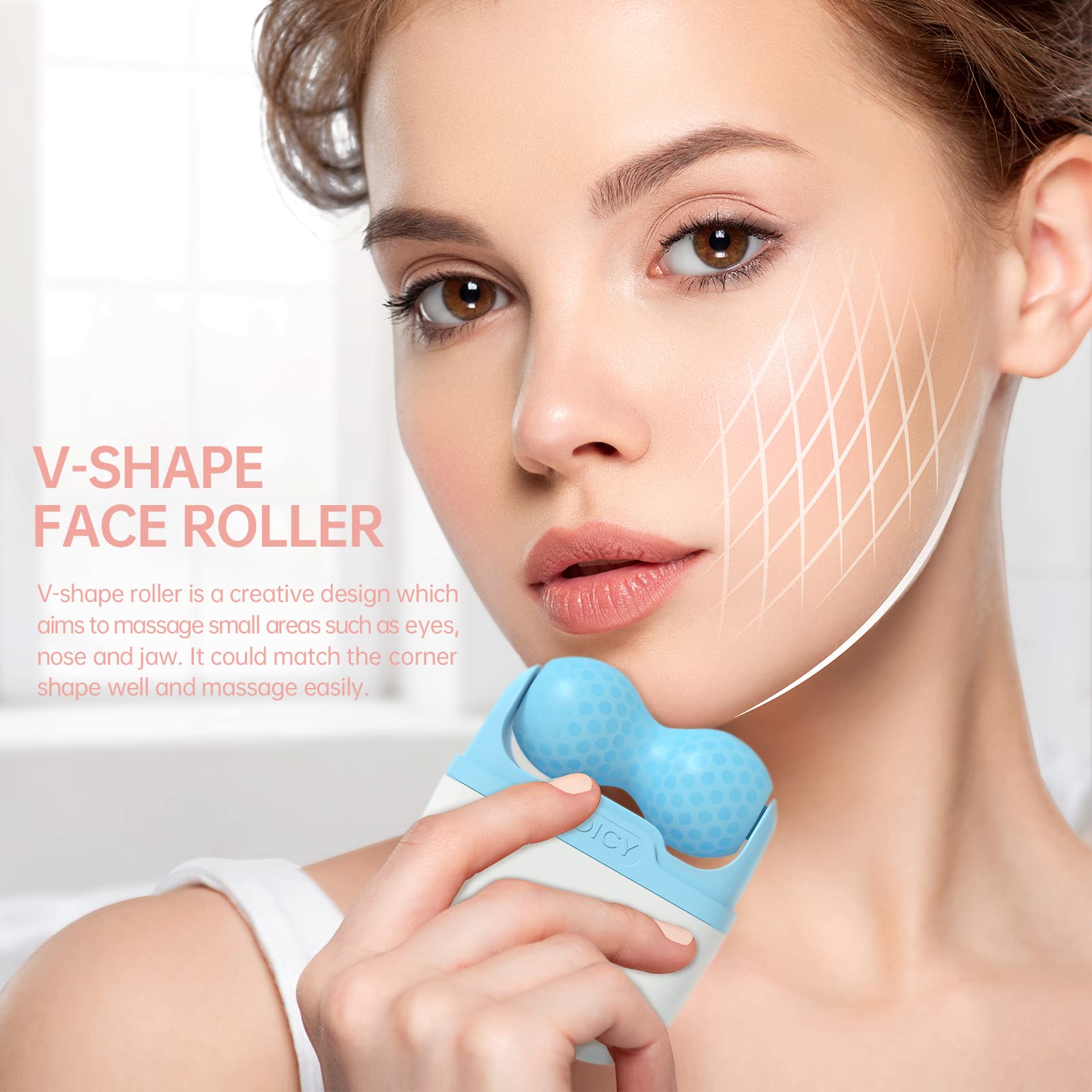 2-in-1 Ice Roller Facial Massager Skincare Rollers for Face & Eyes