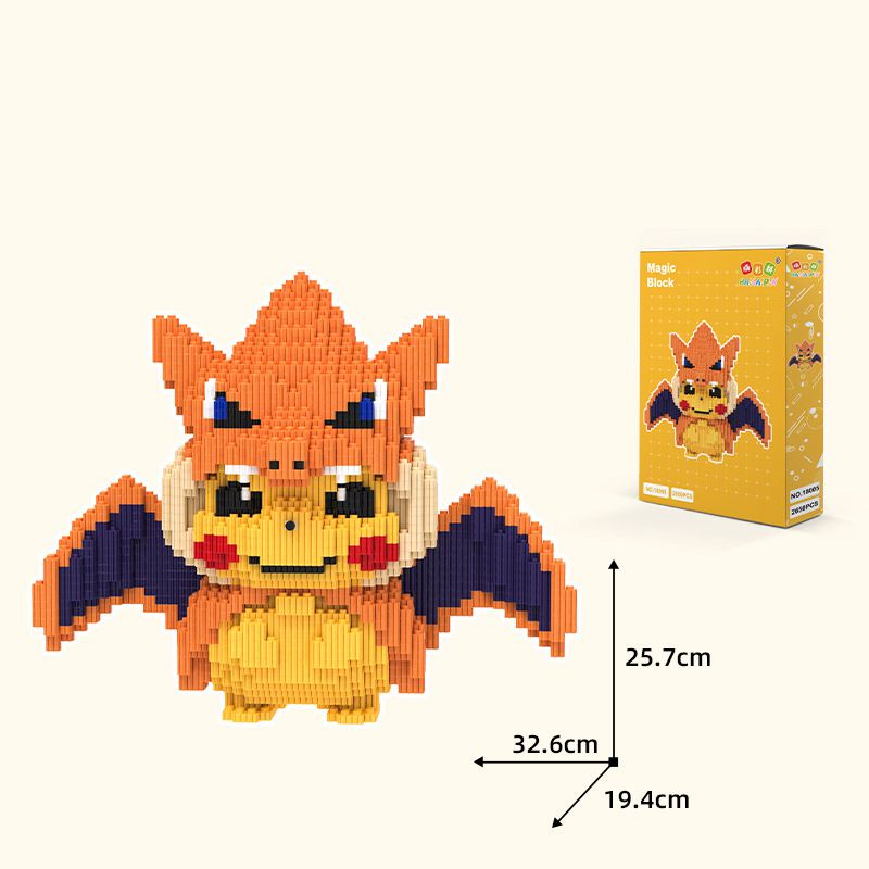 Pikachu Cosplay Mega Pokemon Cos Charizard Building Blocks Set Kids DIY Toy 2650Pcs
