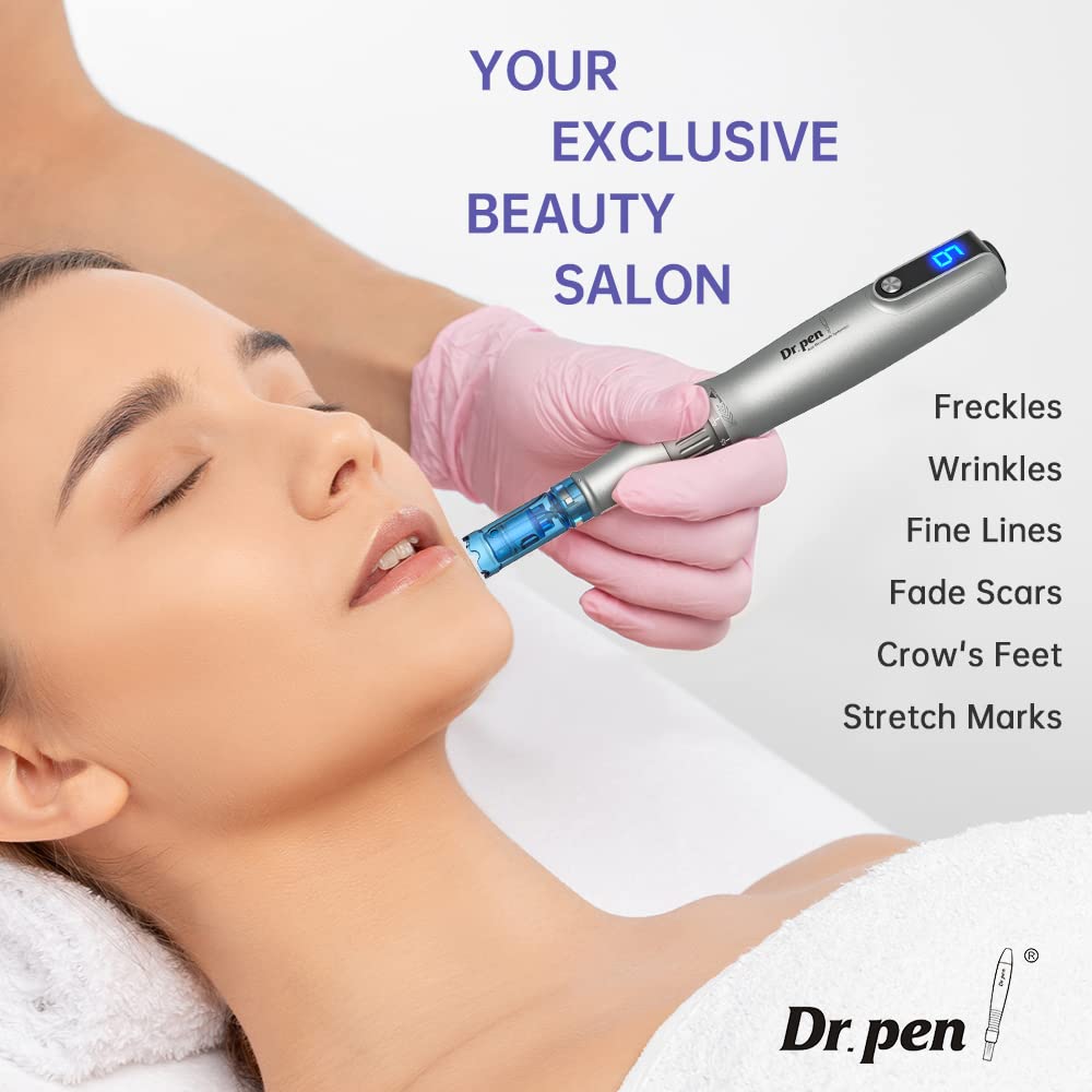 Dr.Pen M8S Wireless Microneedling Pen Kit Home Skin Care Tool for Anti-aging Acne Scars Wrinkles with Ten Nano Round Cartridges