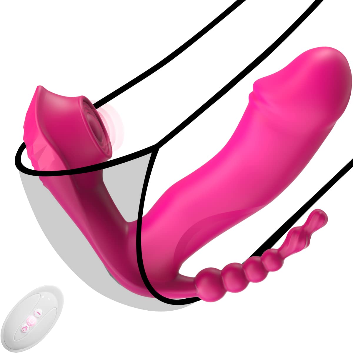 G Spot Clitoral Anal Vibrator Adult Sex Toys Anal Beads Dildo for Women Clitoral Stimulation 7 Vibration Modes Waterproof Rechargeable Remote Control