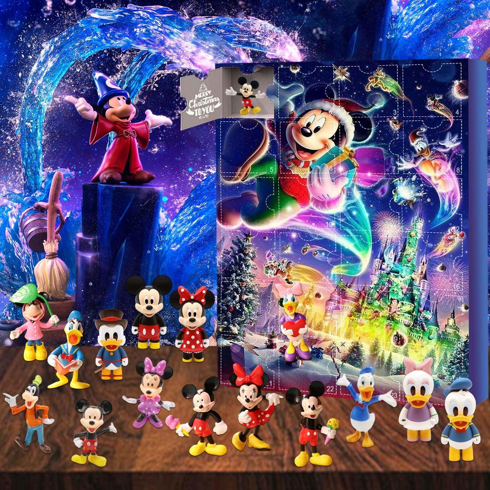 Christmas Advent Calendar 24 Days Christmas Countdown Advent Calendars Disney Characters Mickey Figure Christmas Gift for Kids and Adults