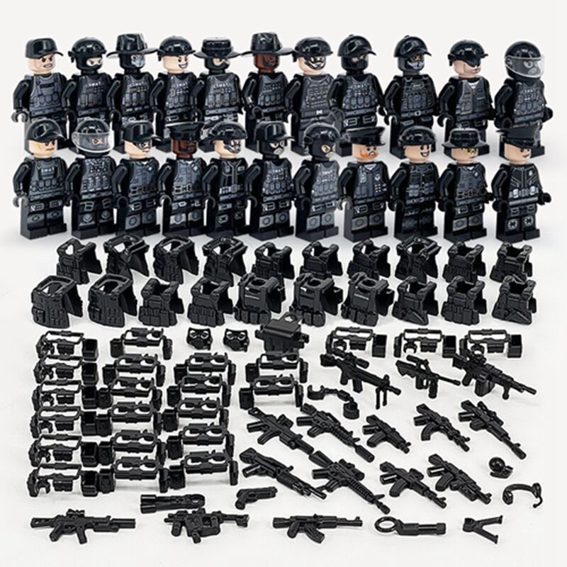 22Pcs Military Building Blocks Set Army Soldier Toys Guns Weapons Figures for Police Game Gift