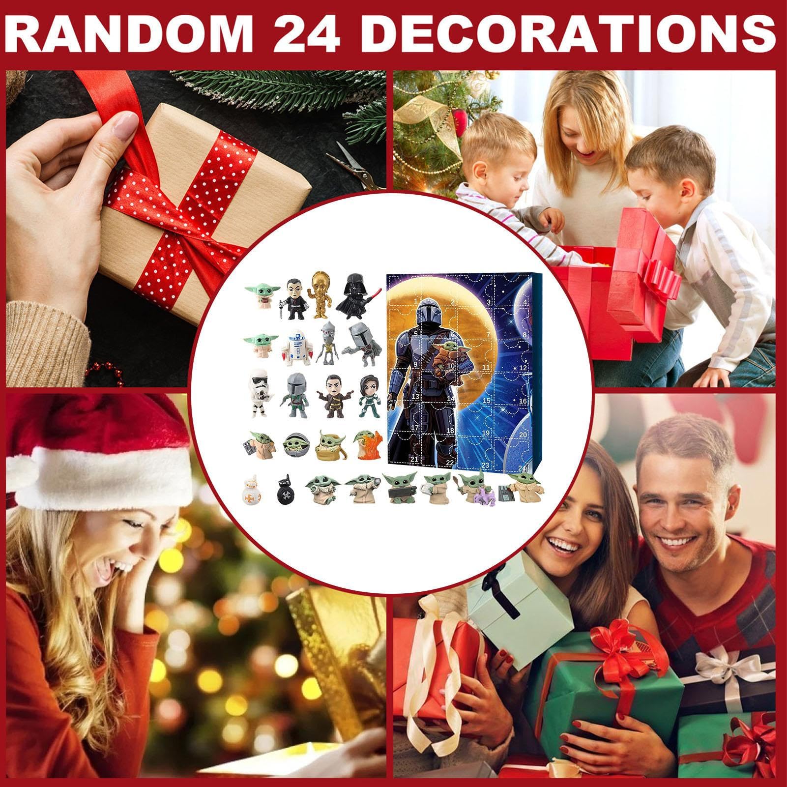 2023 Christmas Advent Calendar 24 Days Christmas Countdown Calendar Blind Box Star Wars Youda Minifigures Collectible Ornament Toy for Kids