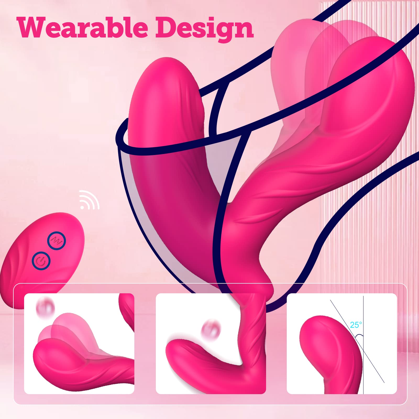 Wearable Panty Vibrator Sex Stimulator for Women Clitoral Stimulator G Spot Massager Anal Vibrator Vibrating Eggs Waterproof Adult Toy for Couples