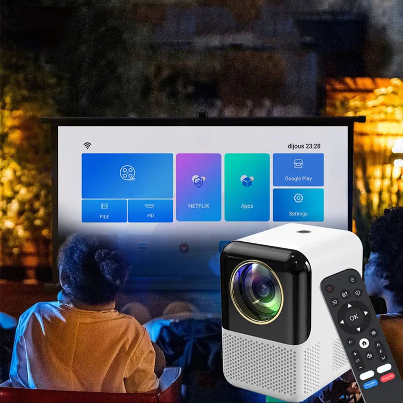 Portable Android Projector Built-in Audio Smart Android System Home Wireless Projector