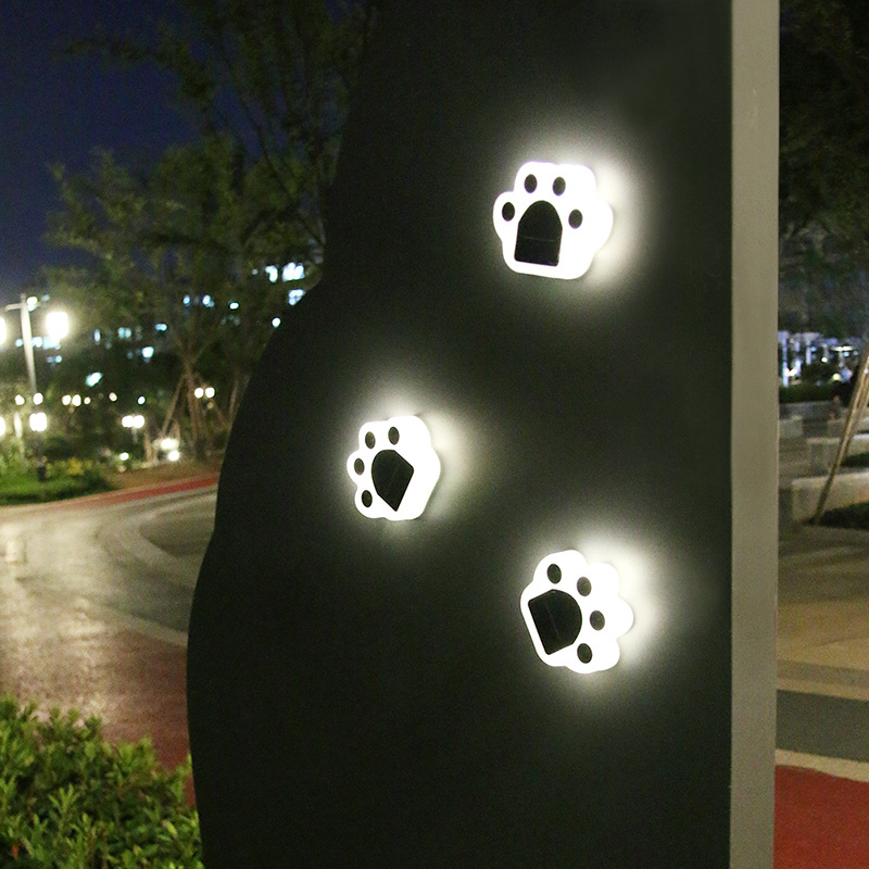 Solar Ground Lights Disk Lights Solar Powered Cat Claw Lamp White