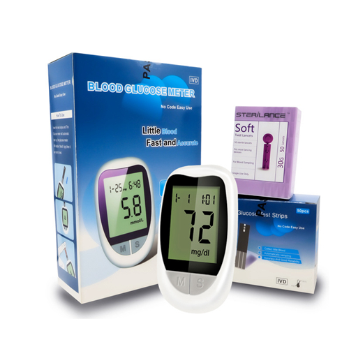 Blood Glucose Meter Monitor Kit Blood Sugar Test Kit with 50 Glucometer Papers and Lancets