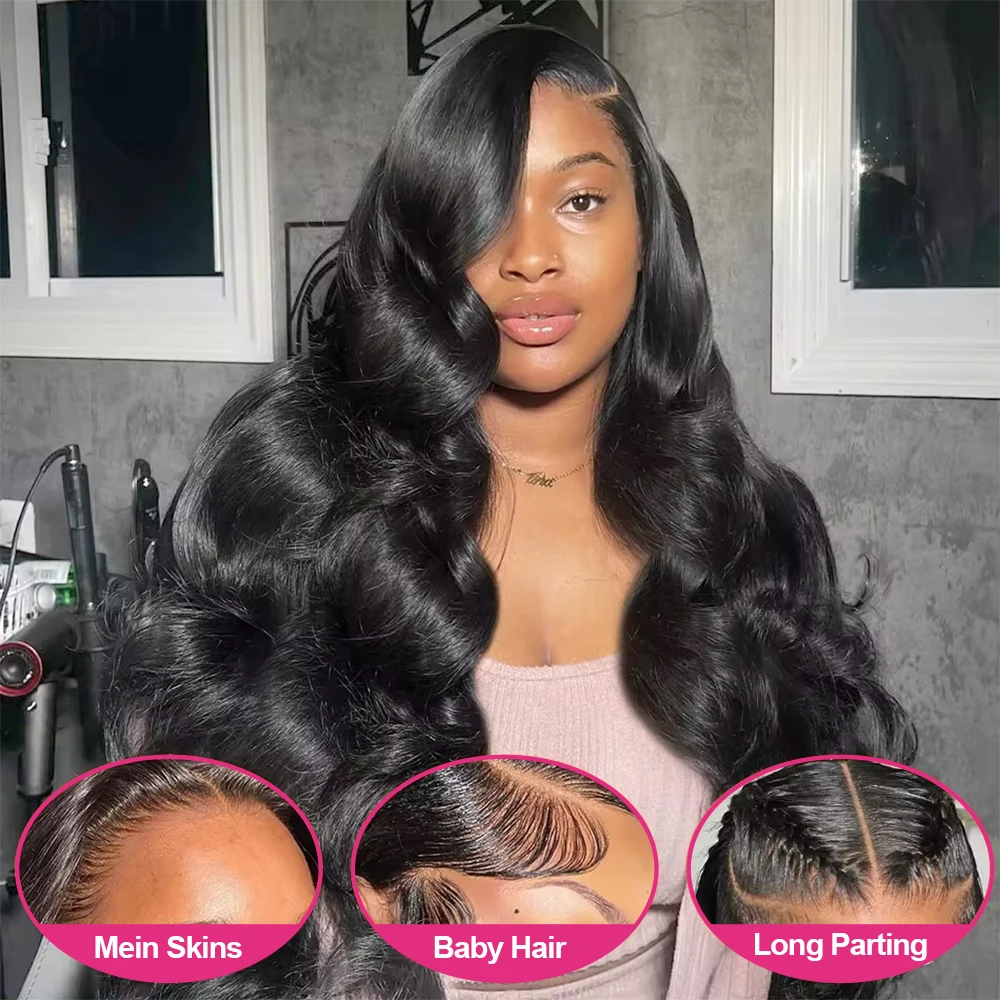 (13x4 Lace Wig 10inches) 200 Percent Body Wave Human Hair Wigs 13x6 13x4 Hd Lace Frontal Wig Pre Plucked Black Wig For Women Brazilian Wigs Remy Hair