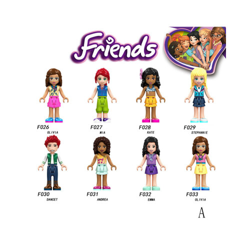 8Pcs Friends Girls Mini Figures Building Blocks Toys