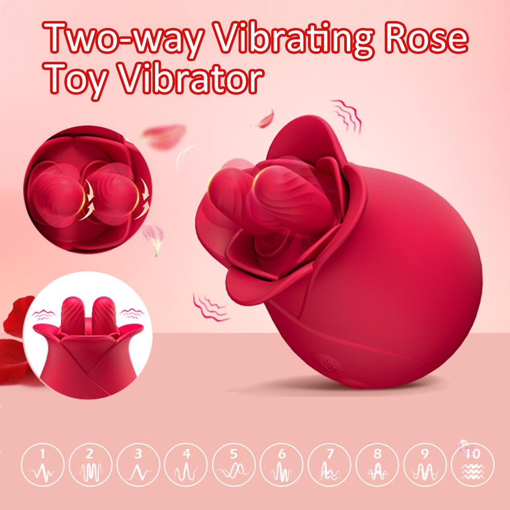 Rose Tongue Licking Vibrator Double Tongue Licking Nipple G spot Stimulator Blowjob Clitoris Vaginal Massager Sex Toys for Women Couple Orgasm Adult Toy