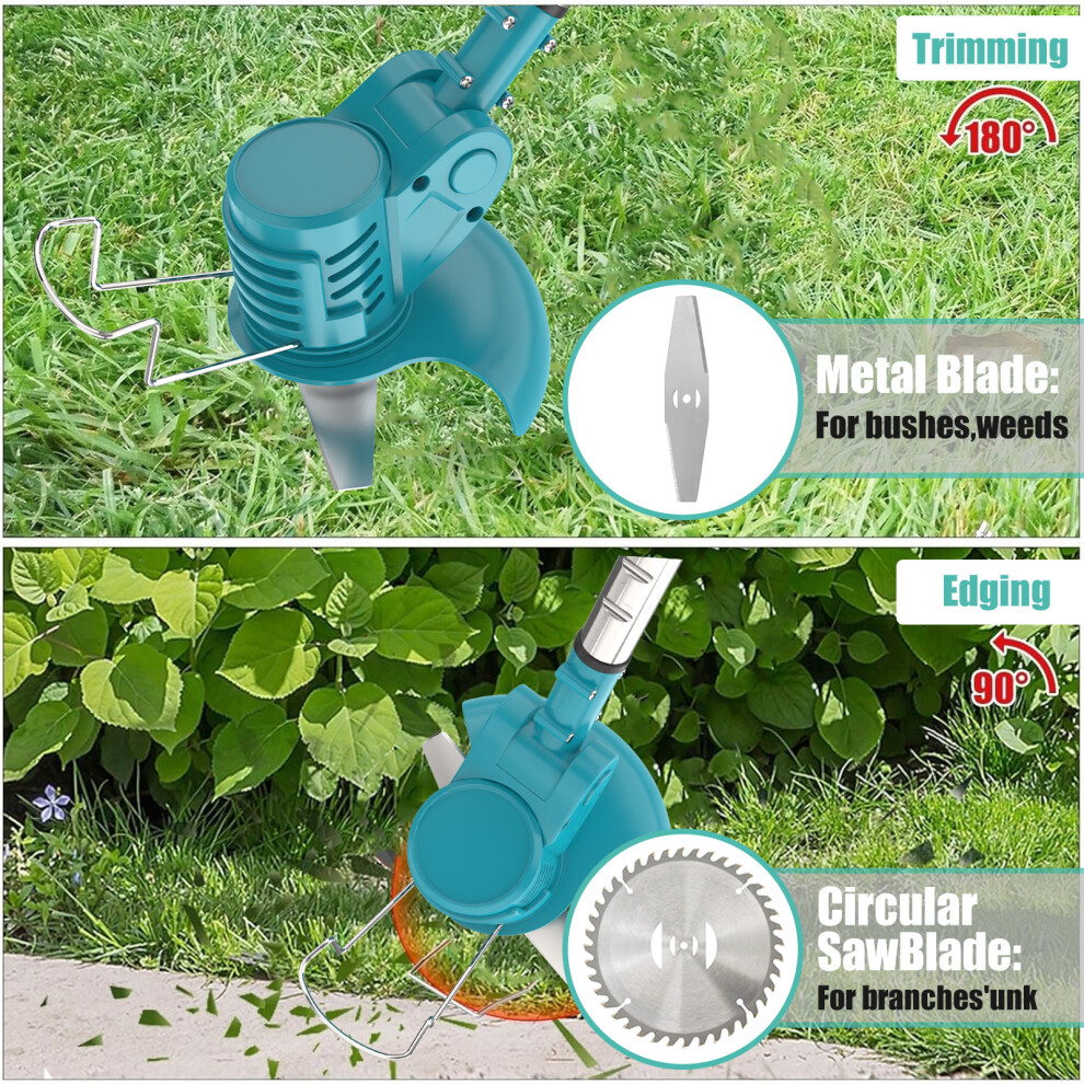 Cordless Strimmer Grass Trimmer Cutter Garden Lawn Edger+2Battery+Charger-Makita Compatible