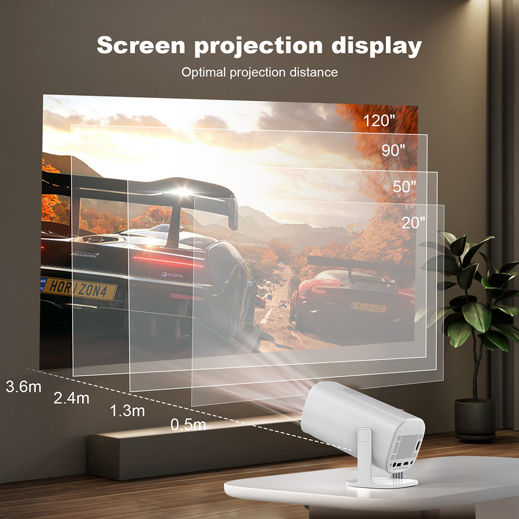 Game Projector Support 4K 1080P Android Portable Projector High Definition with 2 Wireless Game Controllers Video Game Console Home Theater Projector