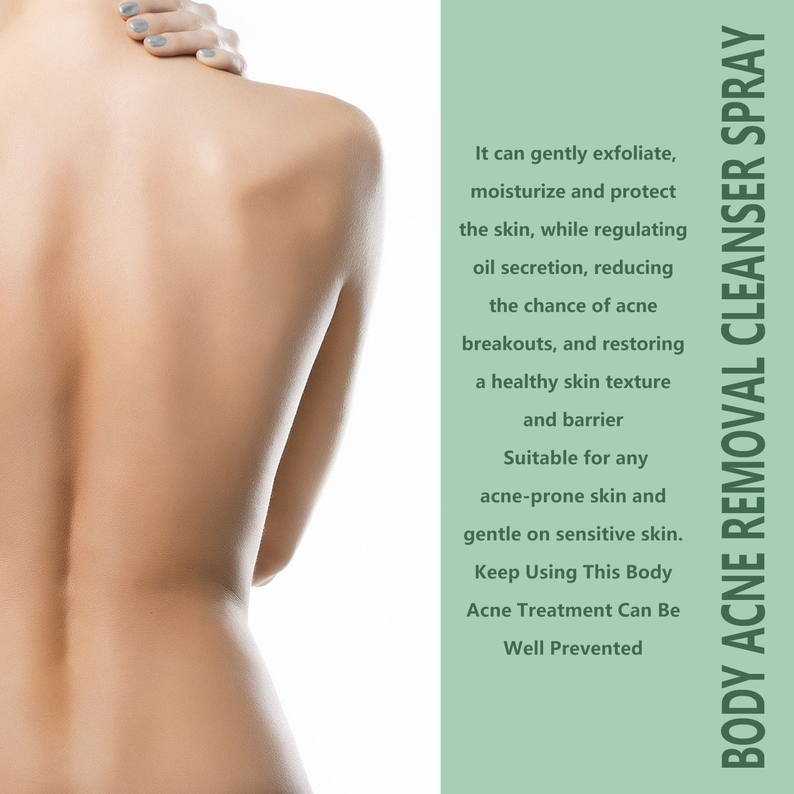 (1 PC) Body Acne Removal Cleanser Spray for Back and Arm Anti-acne Water Oil Balance Remove Redness Shrinking Pores Clean Body Pimple Remover Spray