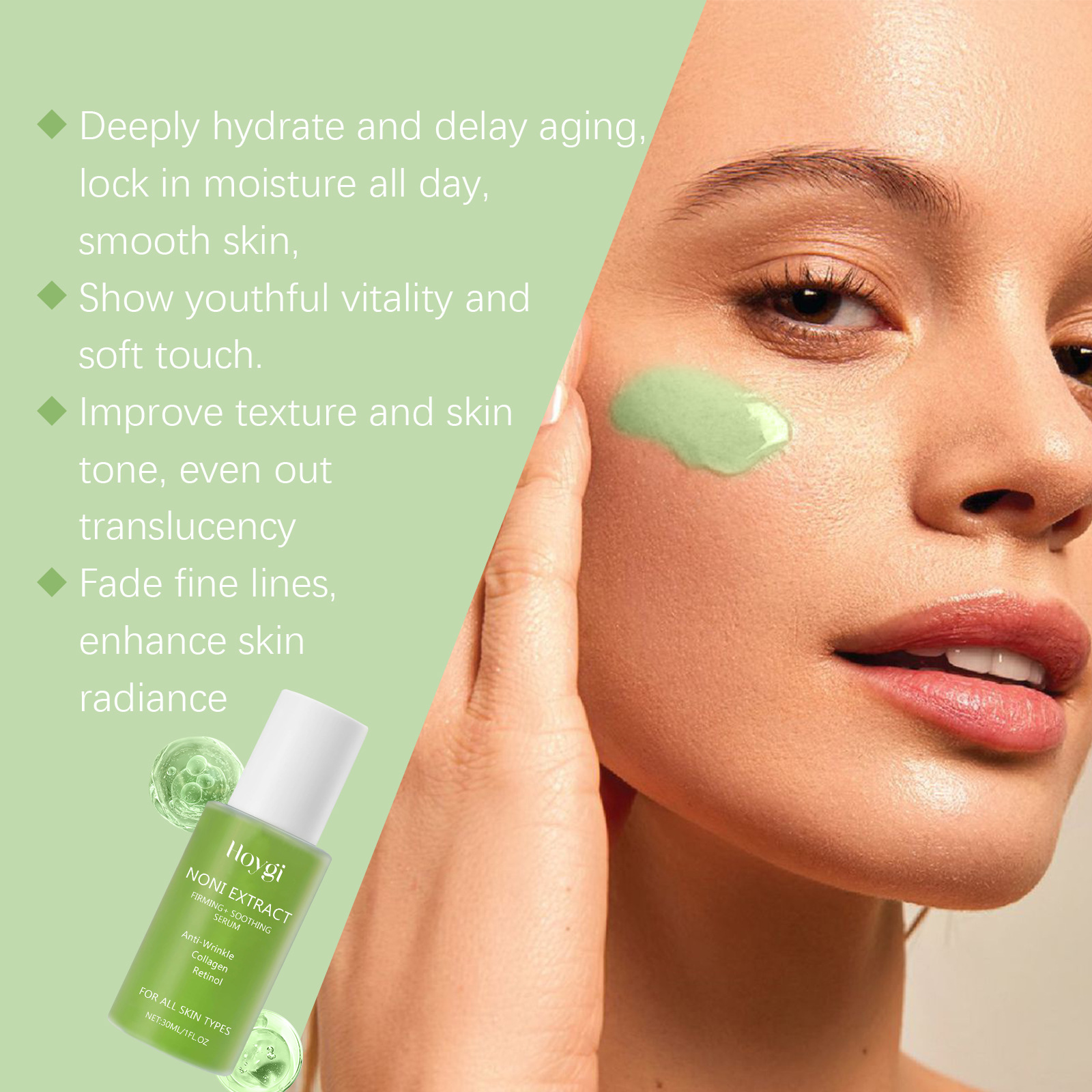 (1 PC) Noni Extract Firming Soothing Serum Moisturizing Essence Brightening Anti Rrinkle Elastic Facial Skin Essence Skin Care