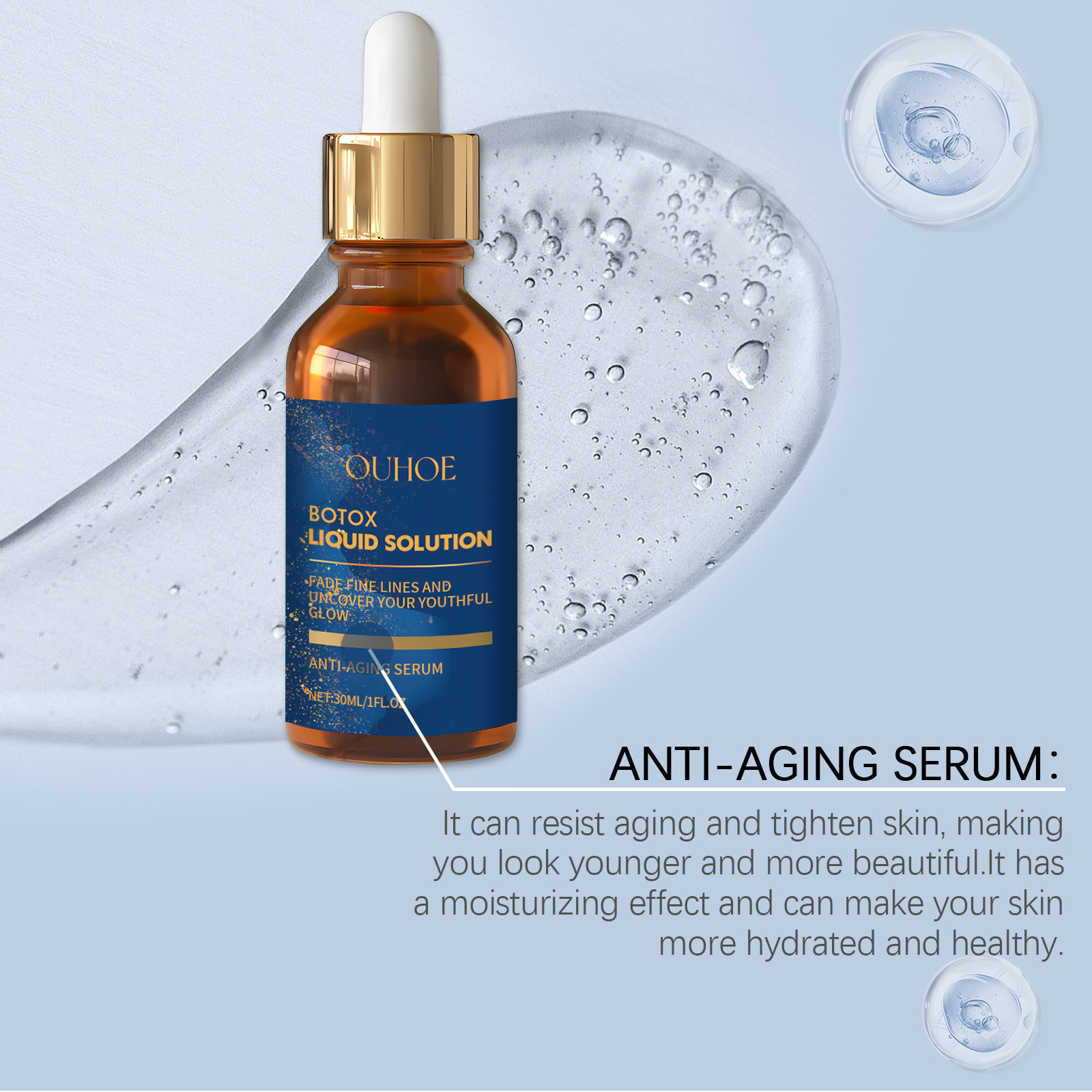 OUHOE Skin Care Essence Hydrating Moisturizing Vitamin E Collagen Essence Facial Anti Wrinkle Anti Aging Serum Reduces Fine Lines Skin Care Essence 30ml