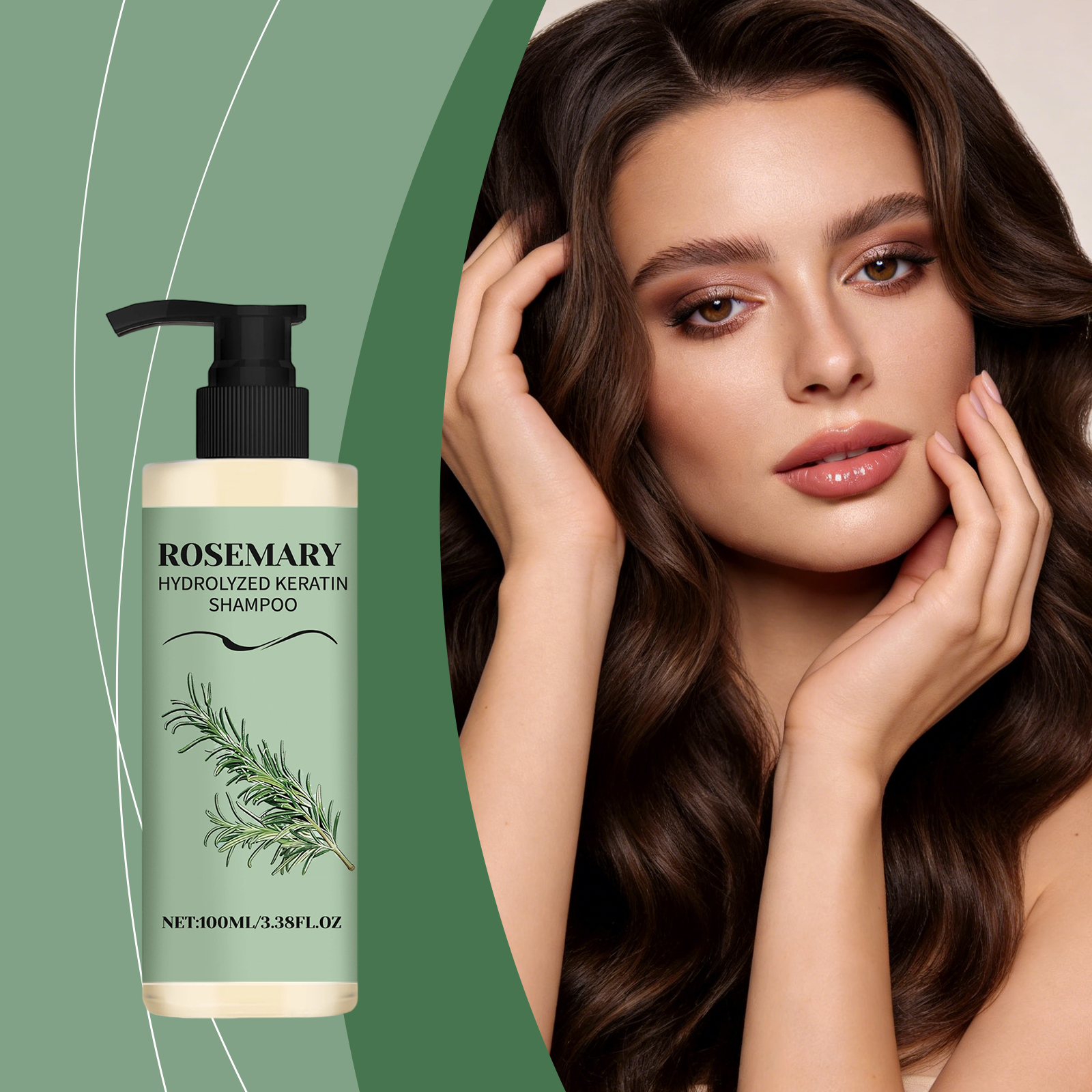 Rosemary Hair Care Shampoo - Gentle Scalp Cleansing, Adds Shine, Moisturizing and Smooth Hair Care Shampoo ﻿