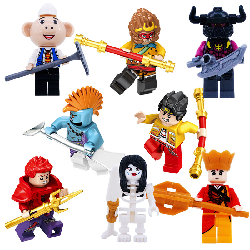 Mini Figures Journey to the West Cartoon Character Set Building Blocks Toys Gift for Kids Party Bag Fillers Party Supplies Collectible Series