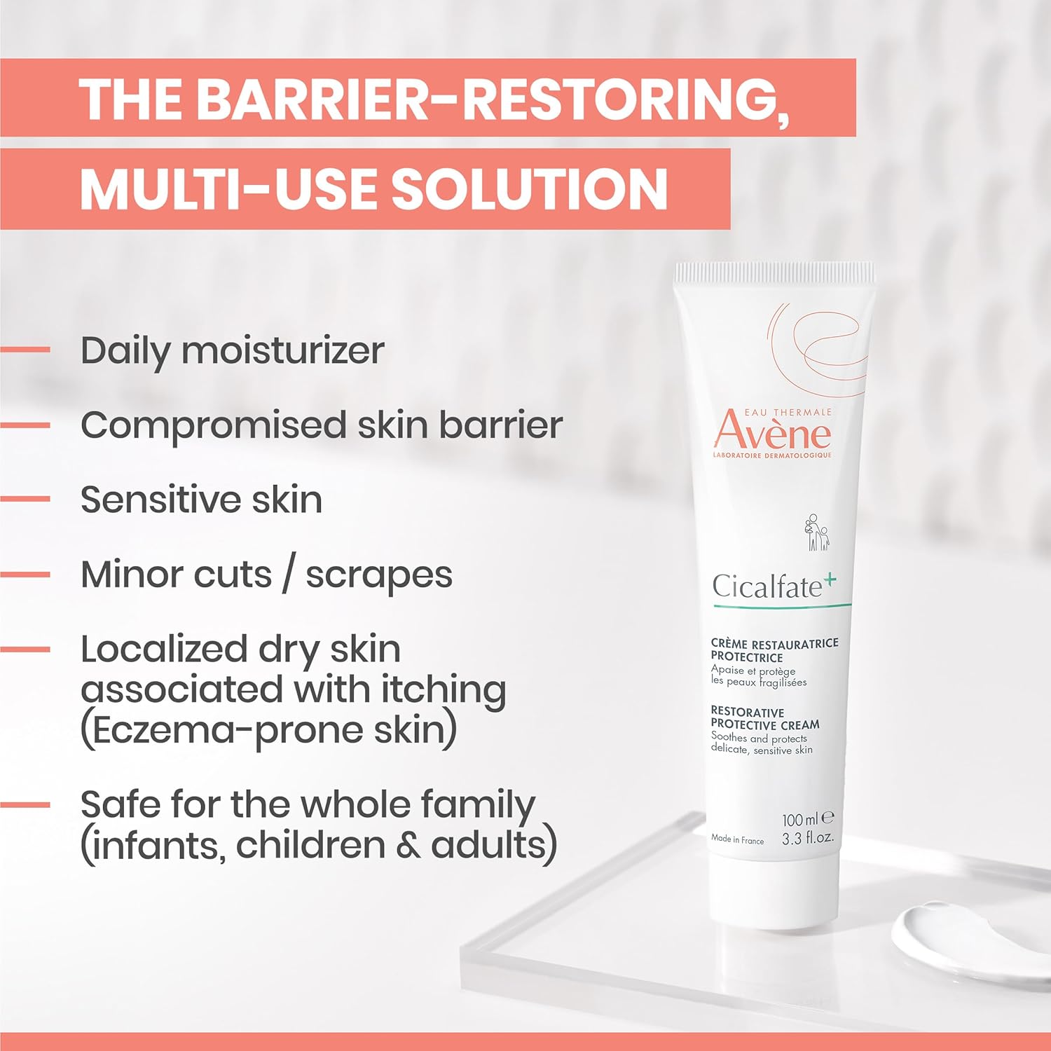 Avene Cicalfate Repairing Protective Cream 100ml Hydrating Moisturiser Nourishing Sensitive Skin Care