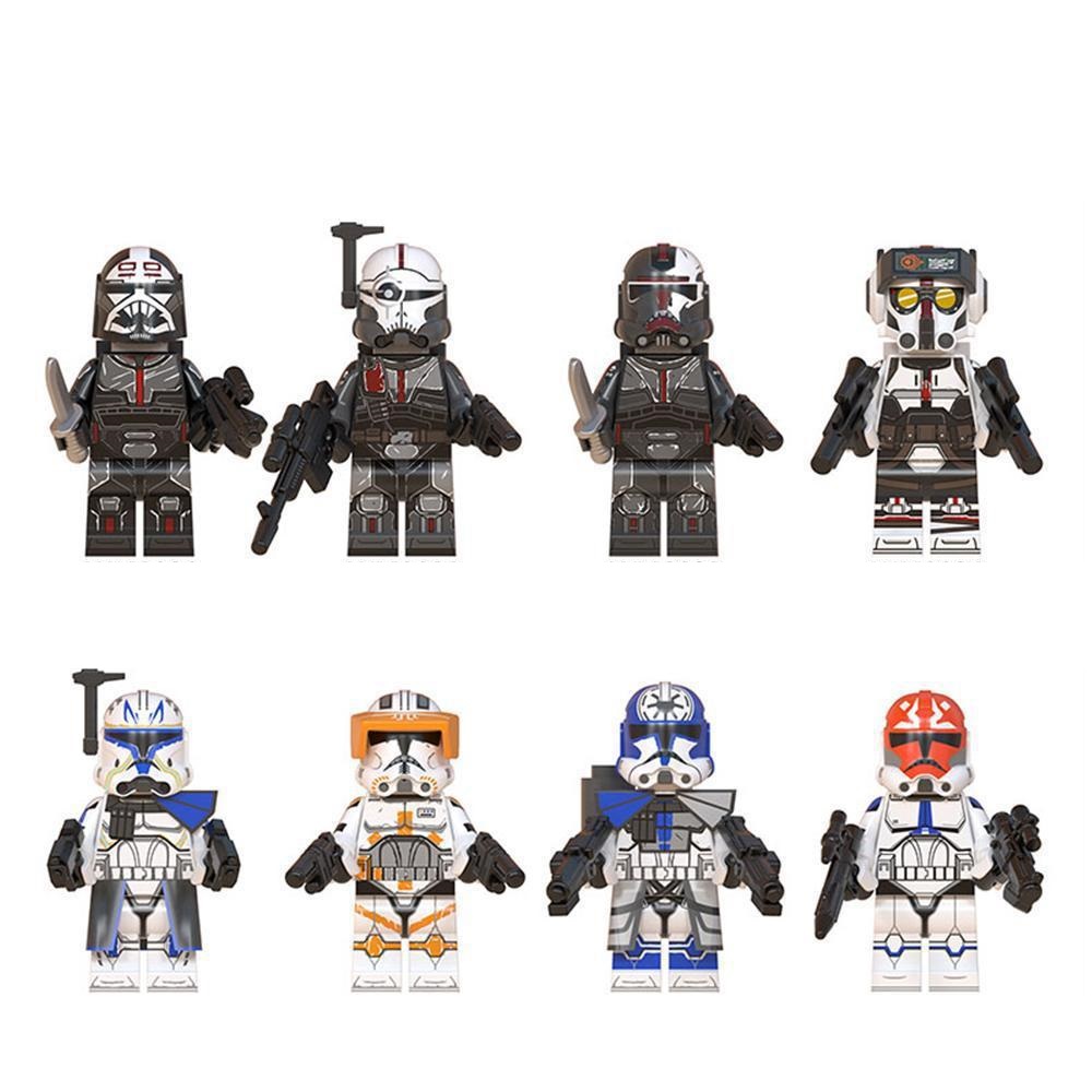 (8 Pcs Soldiers A) The Clone Wars Minifigures Star Wars Series Building Blocks with Cannon Christmas Gift for Kids
