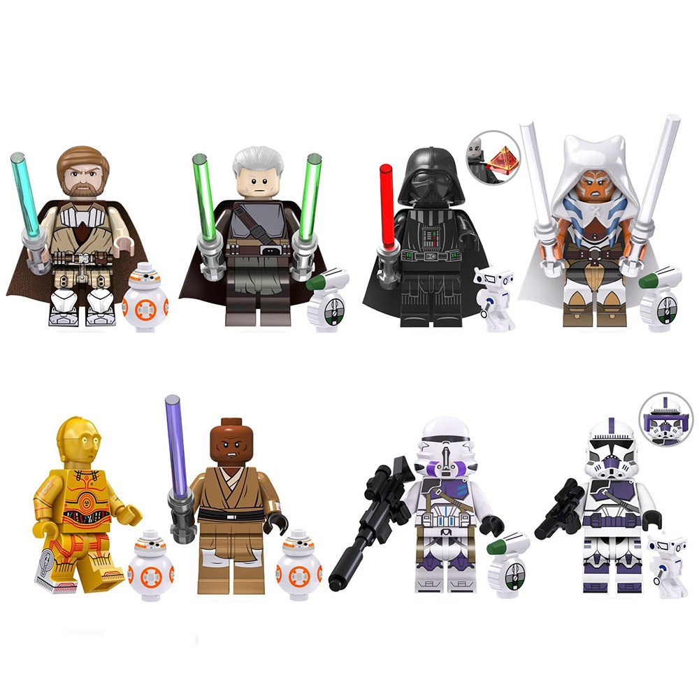 (8 Pcs Soldiers A) The Clone Wars Minifigures Star Wars Series Building Blocks with Cannon Christmas Gift for Kids