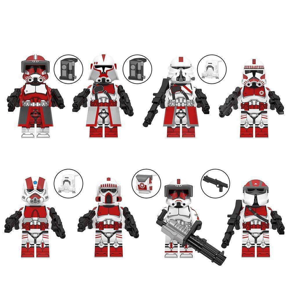 (8 Pcs Soldiers A) The Clone Wars Minifigures Star Wars Series Building Blocks with Cannon Christmas Gift for Kids