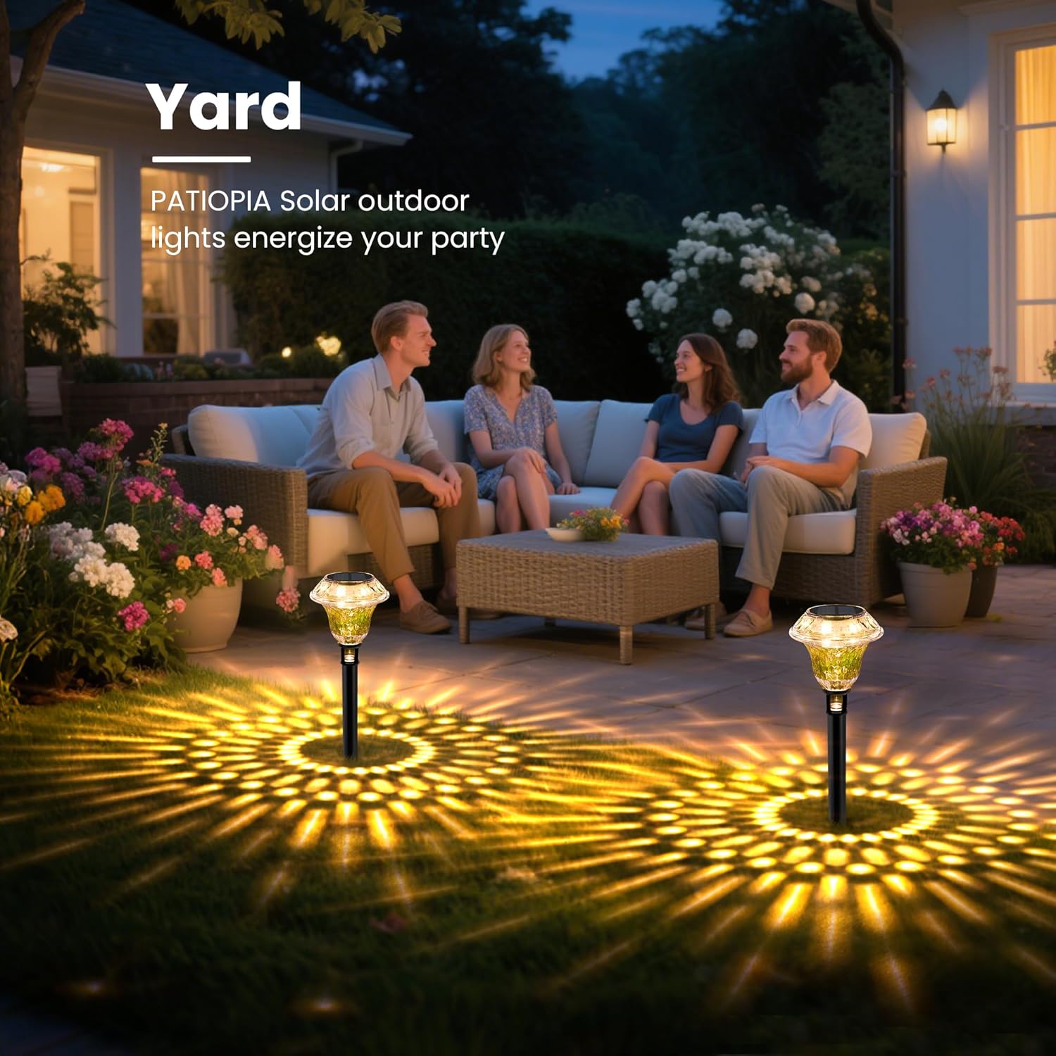 (Cool White) Solar Lights Outdoor Garden Waterproof Solar Outdoor Lights Garden Decorative Lighting for Walkway Driveway Yard Landscape Lawn