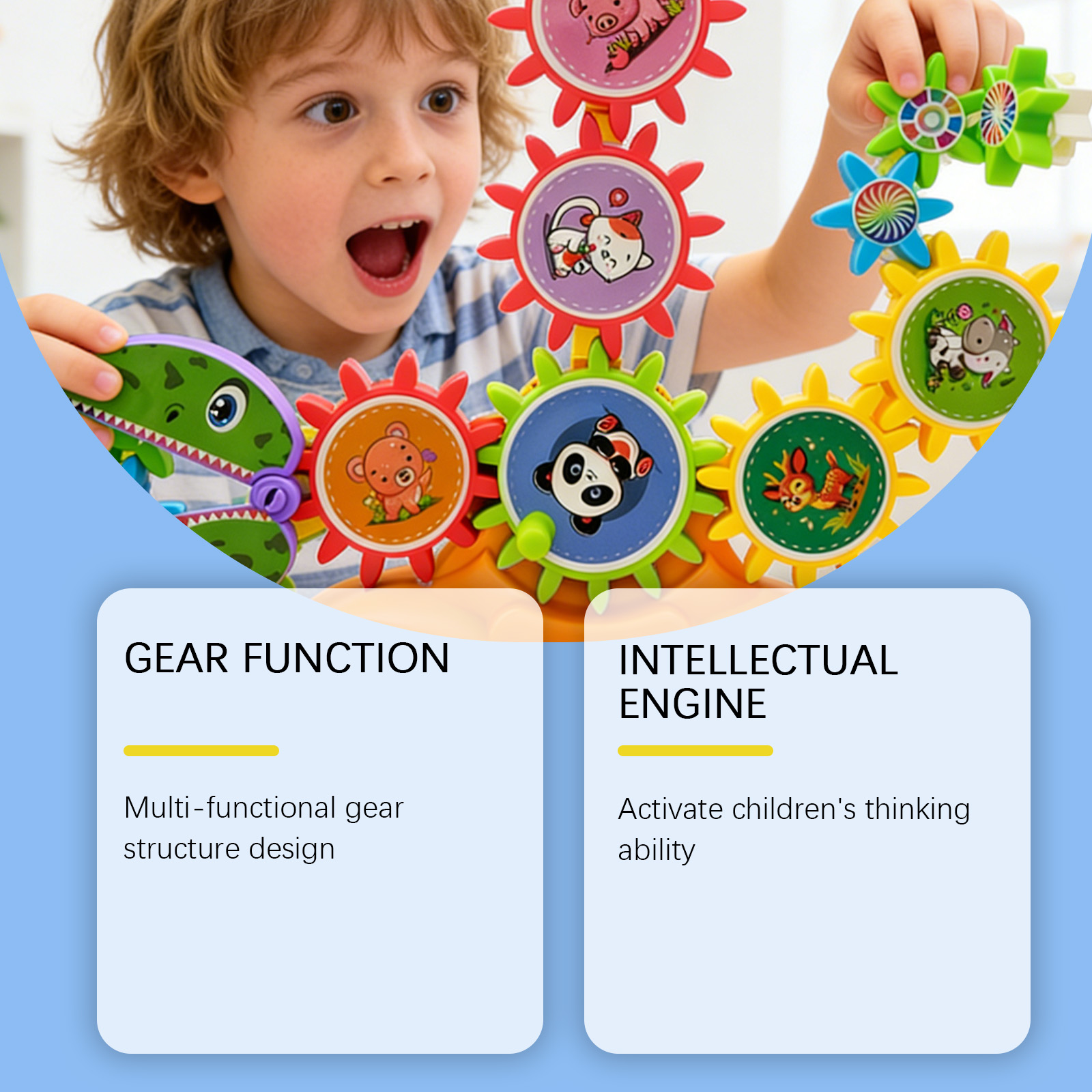 Electric DIY Building Blocks Gear System Children's Educational Assembly Toy for Boys And Girls Aged 3-6 Ideal Holiday Gif