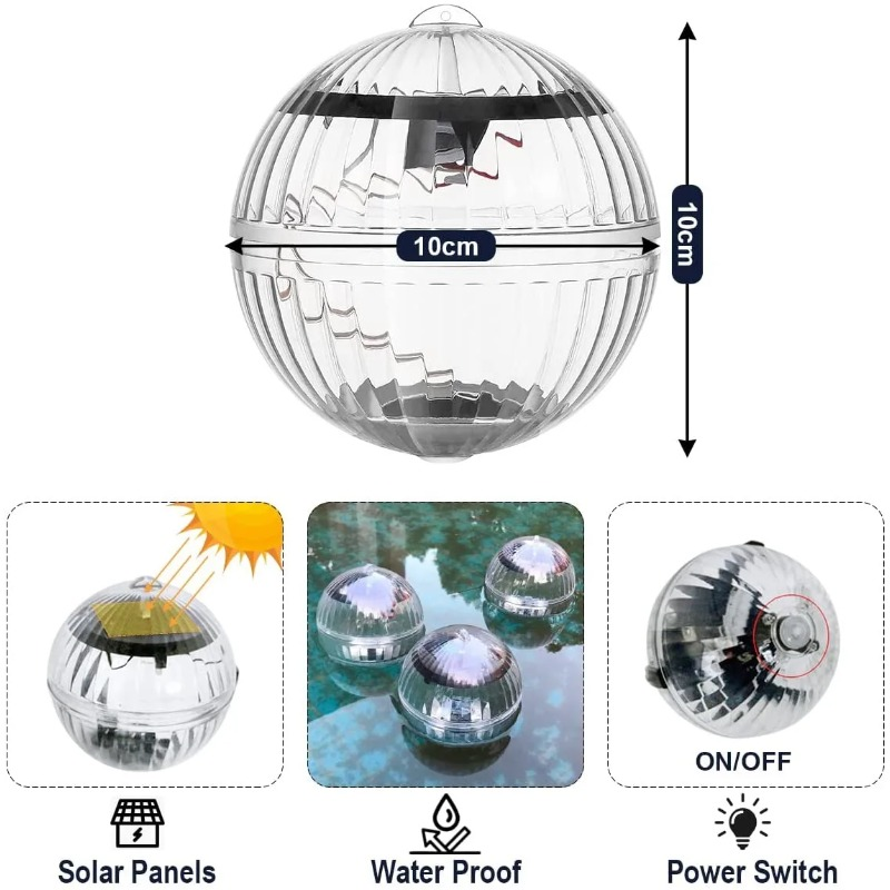  Christmas Solar Floating Light Swimming Pool Waterproof LED Solar Power Multi Color Changing Water Drift Lamp for Fish Tank Pond