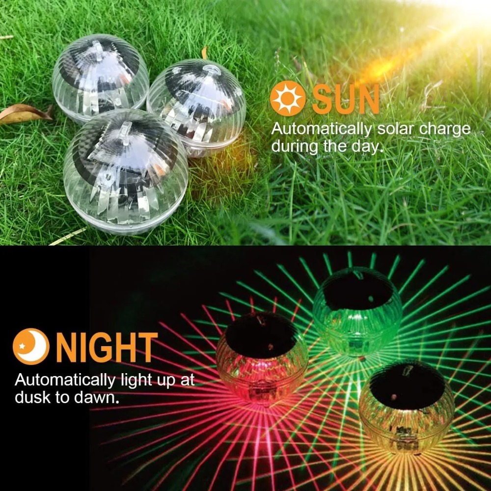  Christmas Solar Floating Light Swimming Pool Waterproof LED Solar Power Multi Color Changing Water Drift Lamp for Fish Tank Pond