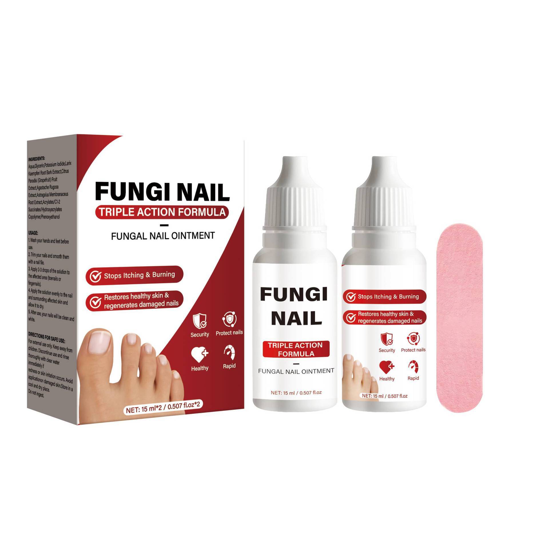 2 PCS Nail Antifungal Solution Kit With Two Repair Treatment Solutions For Nail Health And Protection 15ml 
