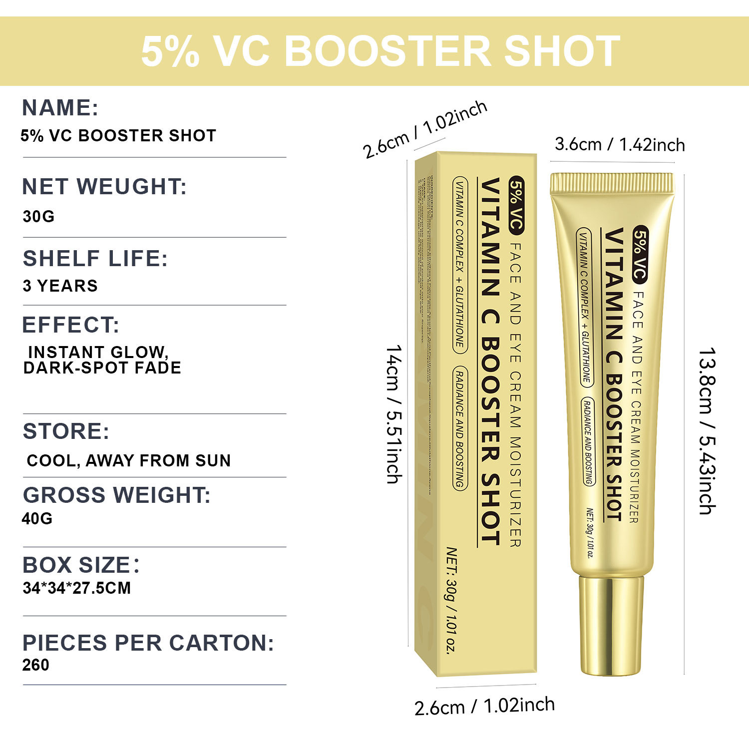 Vitamin C Potent Strengthening Essence For Brightening Firming And Antioxidant Daily Skin Defense Serum 30ml