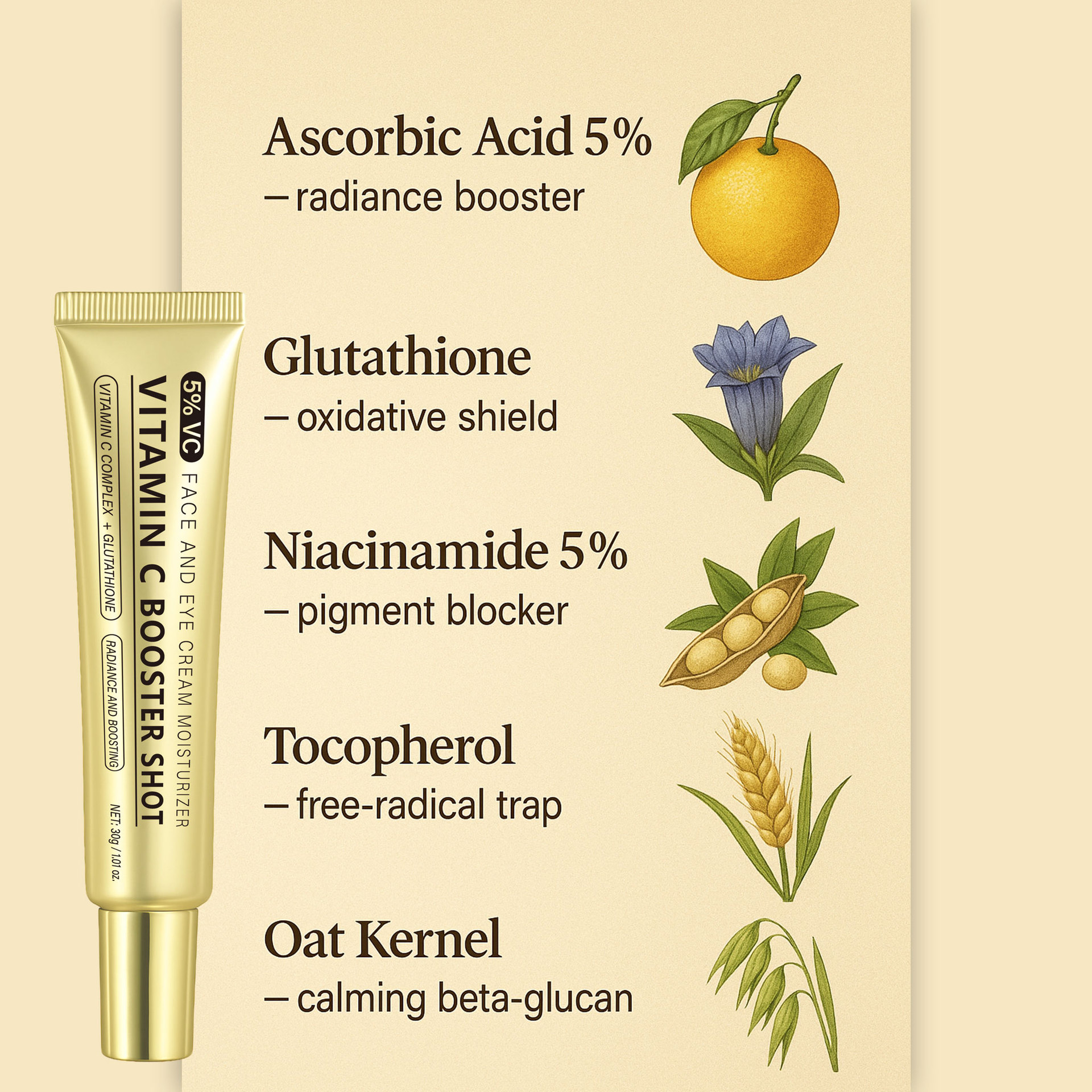 Vitamin C Potent Strengthening Essence For Brightening Firming And Antioxidant Daily Skin Defense Serum 30ml