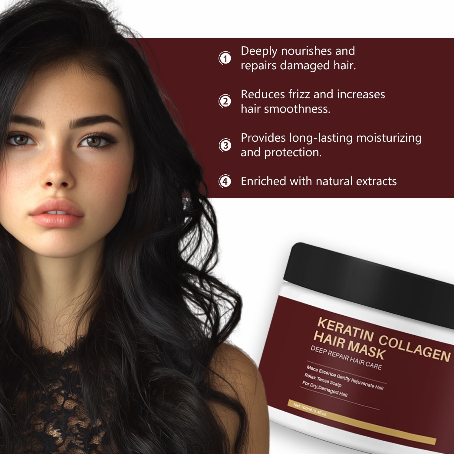 Collagen Hair Mask For Deep Nourishment Smoothing And Repairing Dry Damaged Hair Treatment