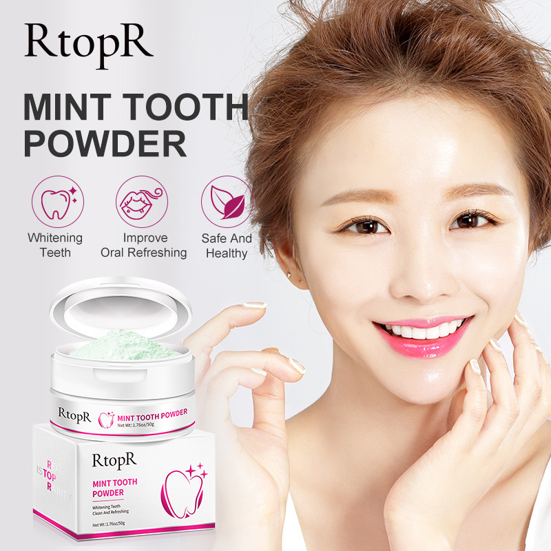 Peppermint Tooth Powder Oral Care Dental Hygiene Fresh Breath Daily Cleaning 55g
