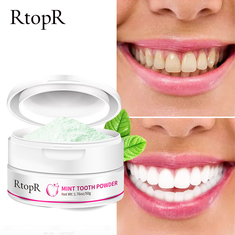 Peppermint Tooth Powder Oral Care Dental Hygiene Fresh Breath Daily Cleaning 55g