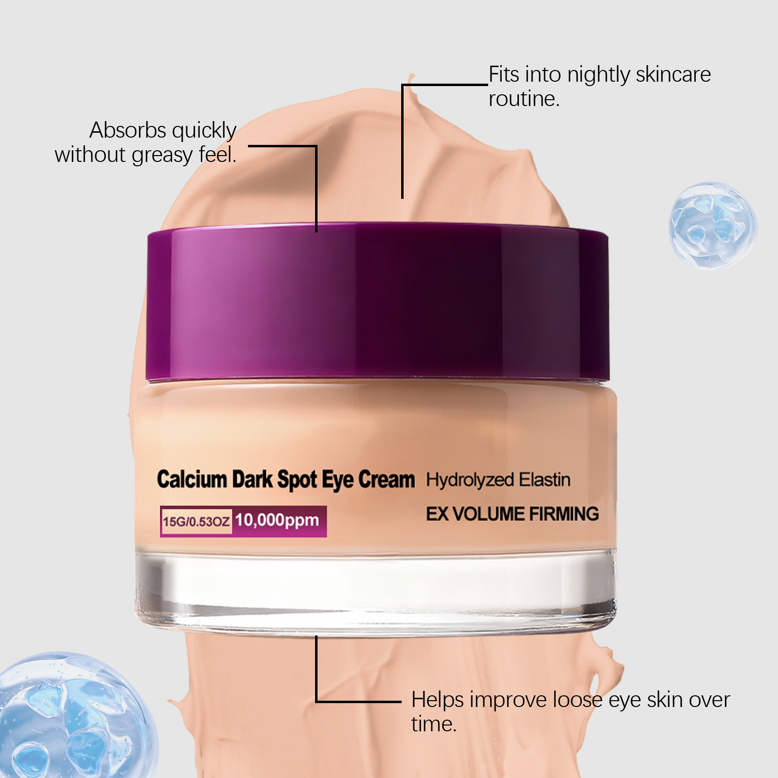 Moisturizing Hydrating Eye Cream Daily Apply Easy Absorb Mild Nourish Elastic Eye Skin Smooth Delicate Lock Water