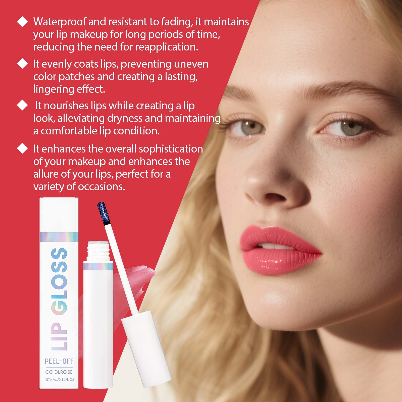 Peel Off Lip Tint Orange Red Mild Daily Hydrous Moisturizing Glossy Even Coloring Portable Gloss Lip