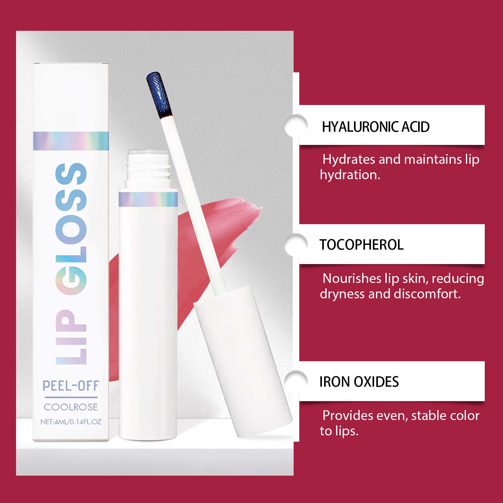 Peel Off Lip Tint Orange Red Mild Daily Hydrous Moisturizing Glossy Even Coloring Portable Gloss Lip